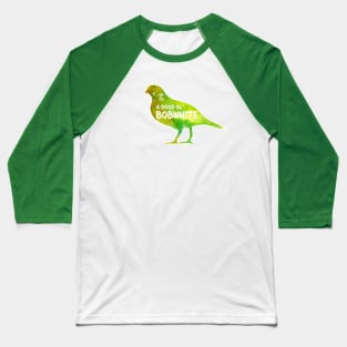 Bobwhite Critter - Watercolor Background Baseball T-Shirt